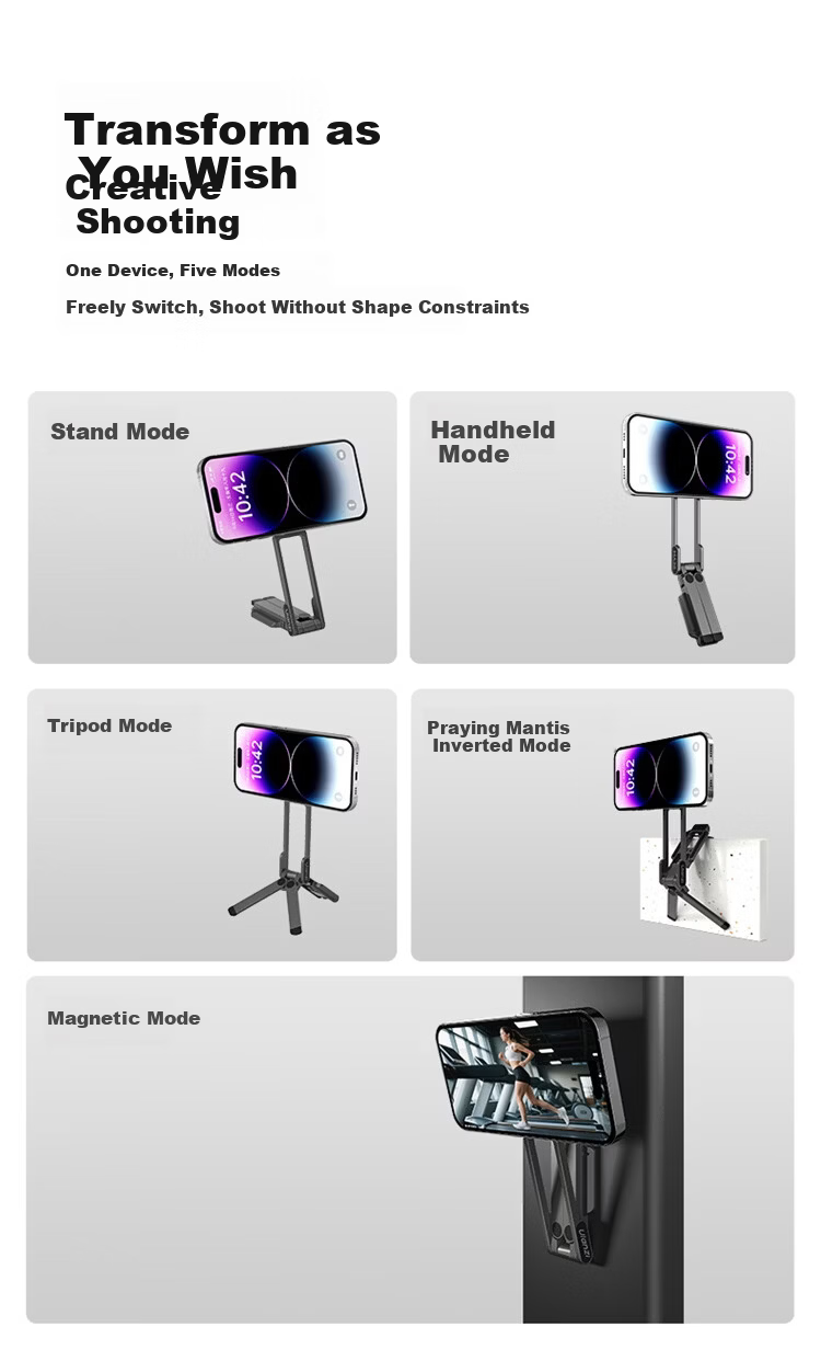 Ulanzi MA57 Carabiner Magsafe Phone Holder Portable Photography Tripod Compatible with iPhone Apple Android Desktop Selfie Stick 2