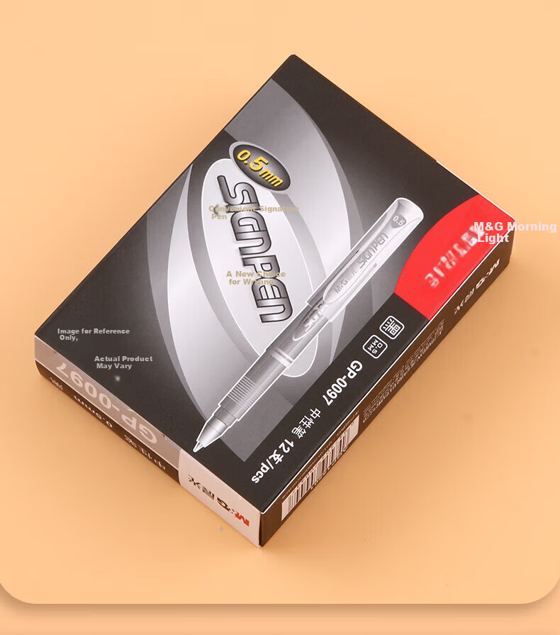 M&G 0.5mm Black Gel Pen Pocket Mini Bullet Tip Signature Pen GP0097A 12pcs/Box 4