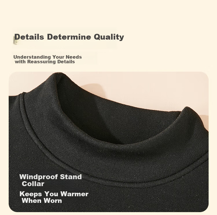 MiiOW [Goose Down & Silk 7A Antibacterial] Men's Thermal Underwear Fleece Thickened Autumn Shirt and Pants Warm Set 21