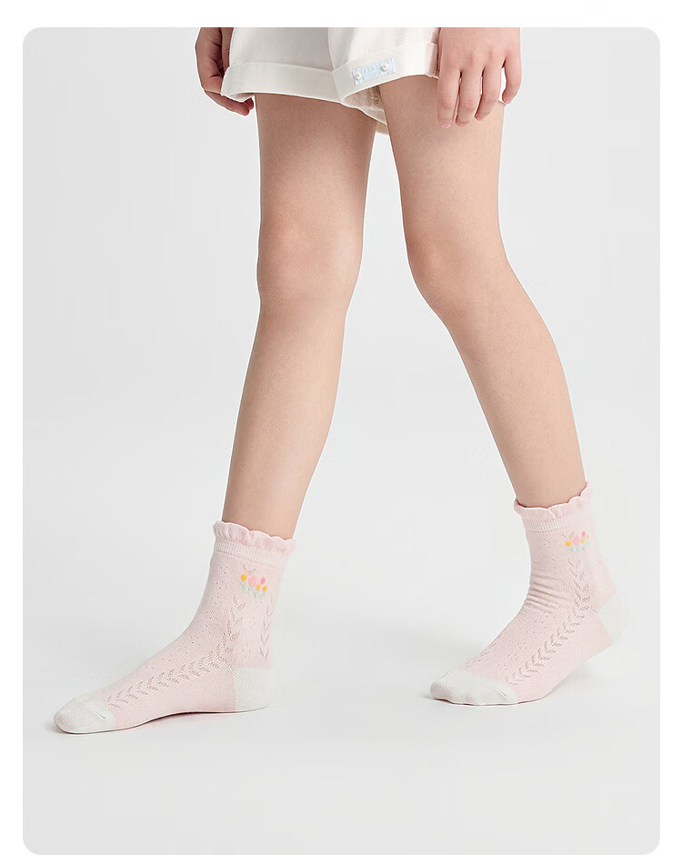 Balabala Kids Summer Breathable Mesh Short Socks Unisex Soft Elastic No-Show Socks 5 Pairs Pack 9