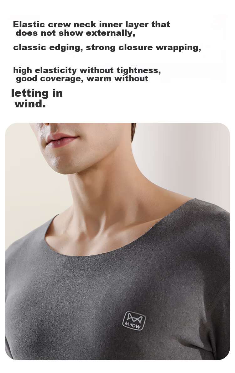 MiiOW Cashmere Men's Thermal Underwear, 10A Antibacterial Seamless Heat-Generating Autumn Top And Pants Set for Men, New Style 2026 23
