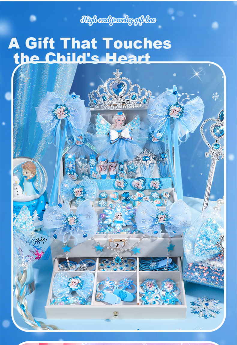 Starry Bubble Galaxy Elsa Princess Toy Children's Day Gift Girls Birthday Gift 6-10 Years Elsa Girls Jewelry Set 3