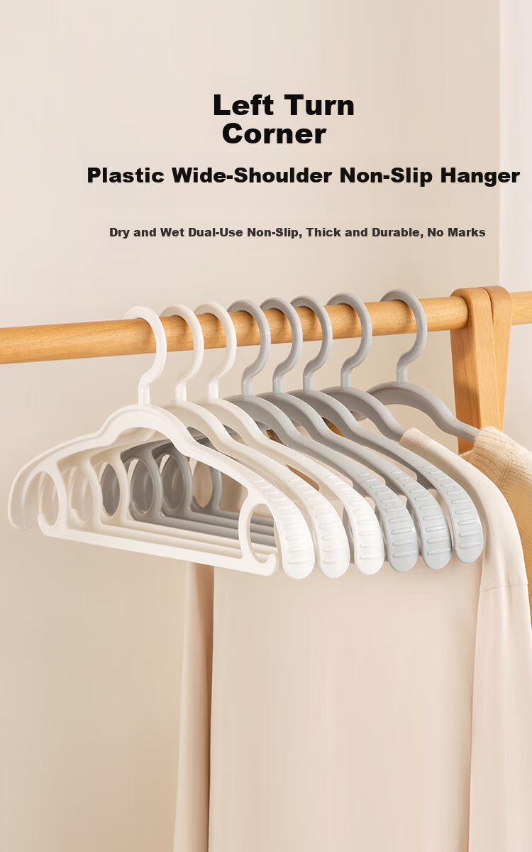 Left Turn Corner Clothes Hanger Wide Shoulder Non-Marking Thickened Anti-Slip Coat Rack Clothes Drying Hanger Prevents Bulging 1