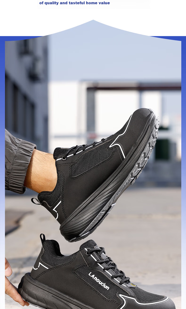 BlueOwl Shield Anti-Static Shoes for Men Lightweight Anti-Smash and Anti-Puncture ESD Work Safety Shoes for Gas Station D252A-1 Size 42 9