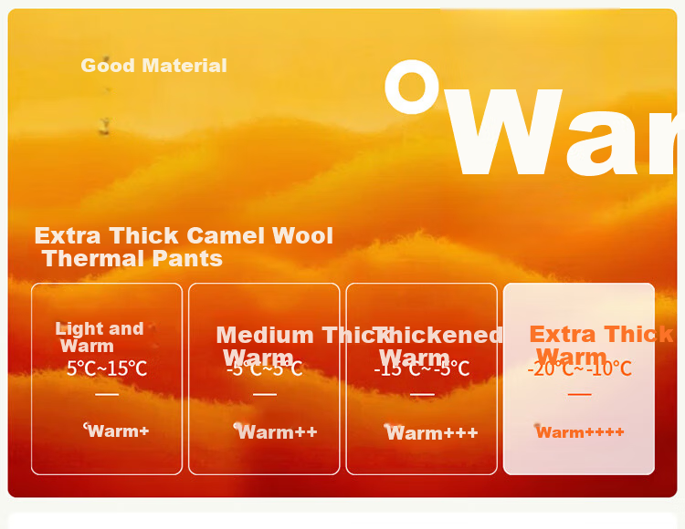 Langsha Extra Thick Thermal Camel Hair Silk Warm Pants Unisex Autumn Winter Fleece Lined High Waist Antibacterial Cold Protection Knee Support Thermal Leggings 1