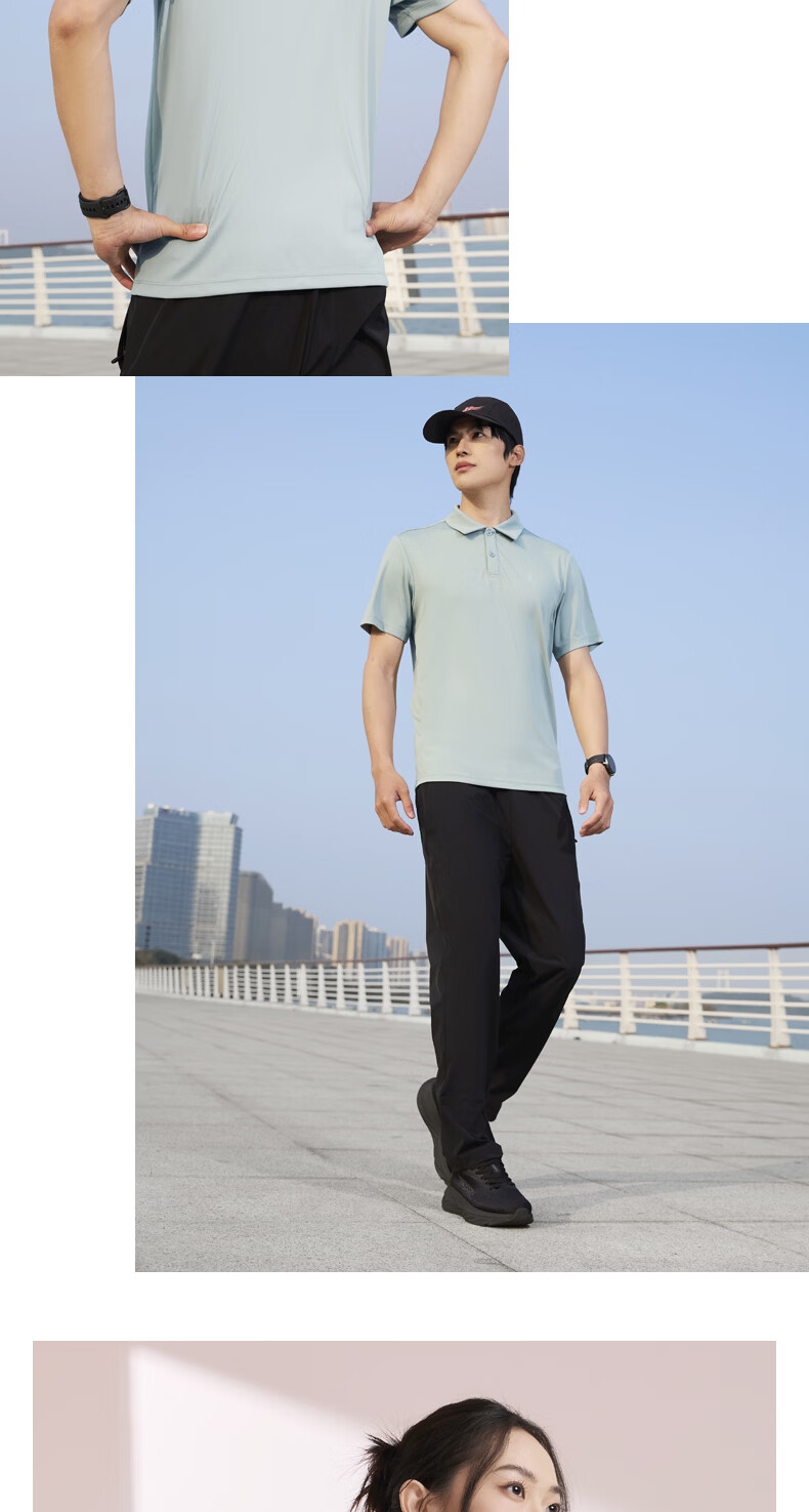 Jordan Men's Polo Shirt Comfortable Business Casual Summer Quick-Dry Short Sleeve Sports Top 21