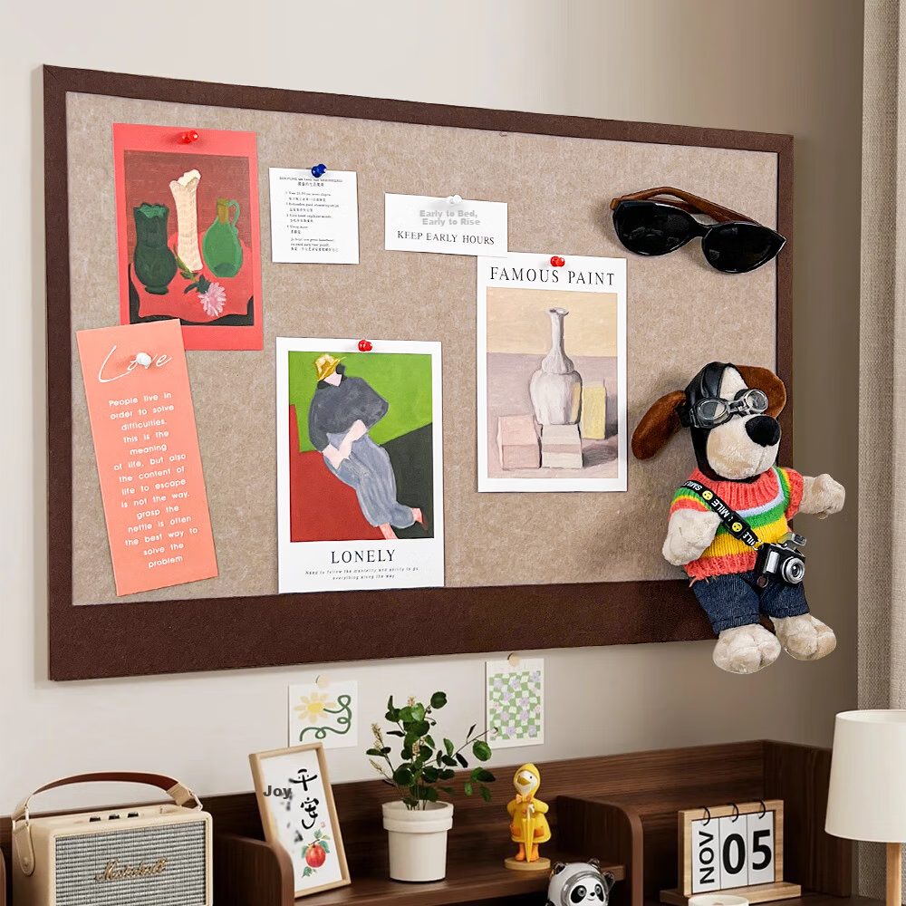 Xinuo Felt Board Photo Wall Background Hanging Wall Sticky Photo Frame Display Wool Felt Board Wall Sticker Cork Board No Drilling