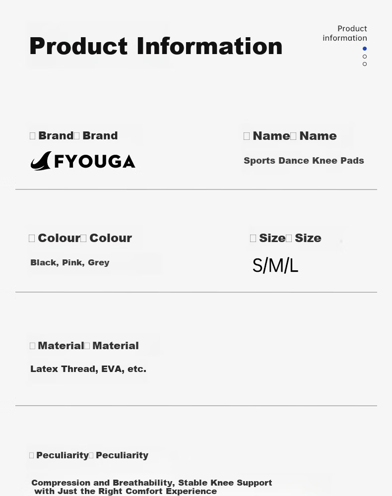 FYOUGA Women's Dance Knee Pads Black M Anti-Fall Protective Knee Sleeves for Dancing and Sports 23