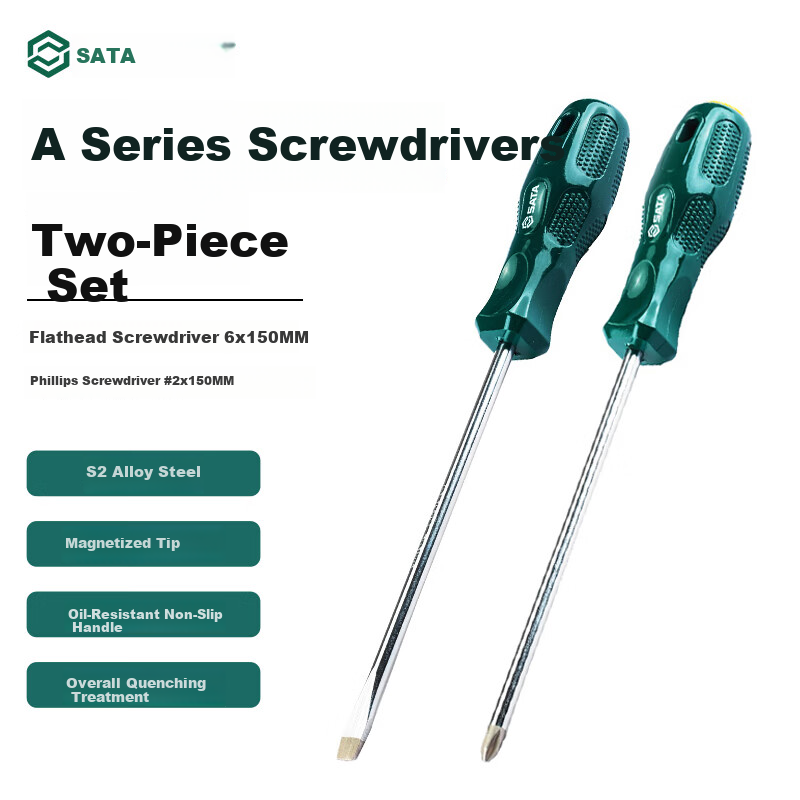 SATA A Series Slotted and Phillips Screwdriver Set #2x150MM 62213+62313