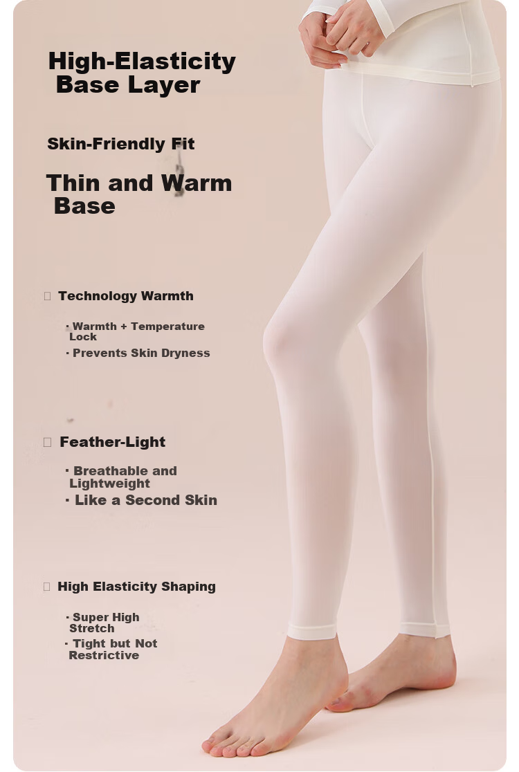 MiiOW Hyaluronic Acid Beauty Autumn Pants for Women, Ultra-Thin Seamless Thermal Underwear, Face Mask Warm Leggings, Black L 3