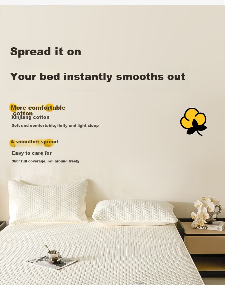 Hodo Class A Cotton Fitted Sheet 1.8x2m Full Coverage Bed Sheet Mattress Protector Misty Gray 5