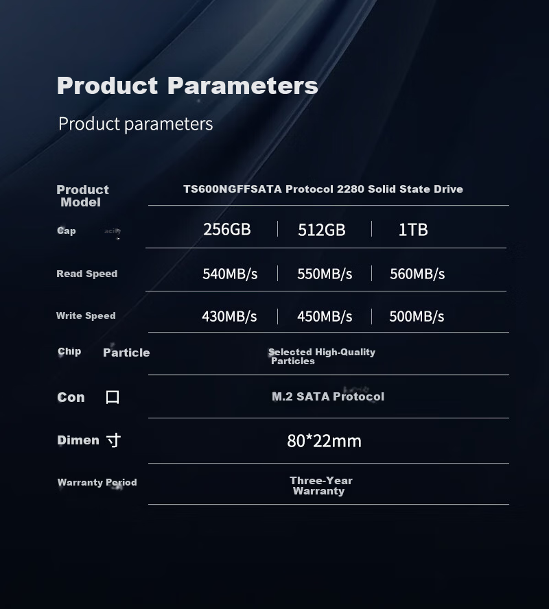 TANLR 1TB SSD Solid State Drive M.2 SATA 2280 NGFF Desktop Laptop Compatible High-Speed 560MB/s Reading Rayling TS600 4