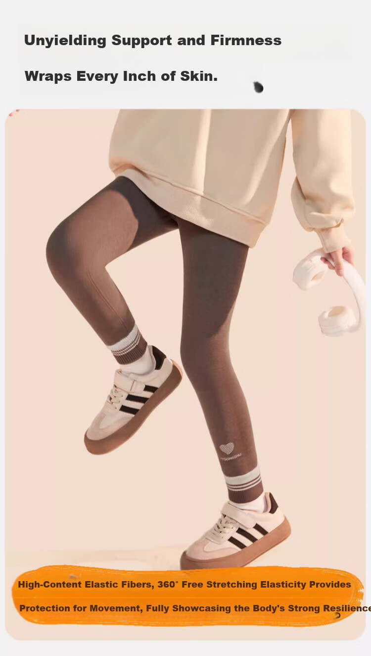 Langsha Children's Leggings Girls Autumn Winter Fleece Thickened Warm Pants 7