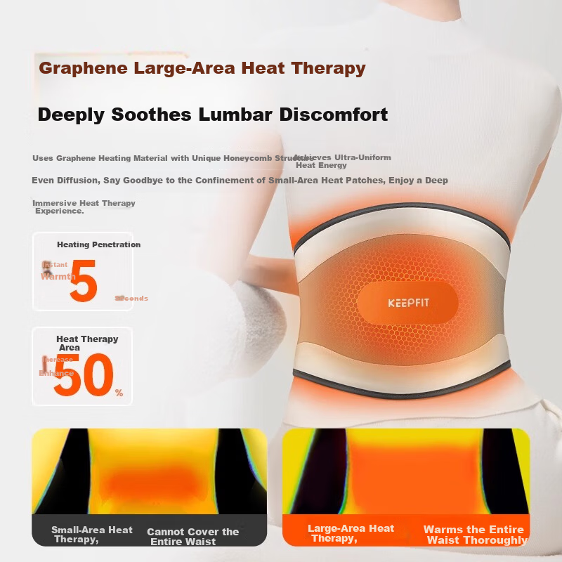 Kepufi Heated Lumbar Massager Waist Support Belt for Lumbar Disc Herniation Moxibustion Therapy Warm Palace Waist Belt W16S - Birthday and Mother's Day Gift for Parents