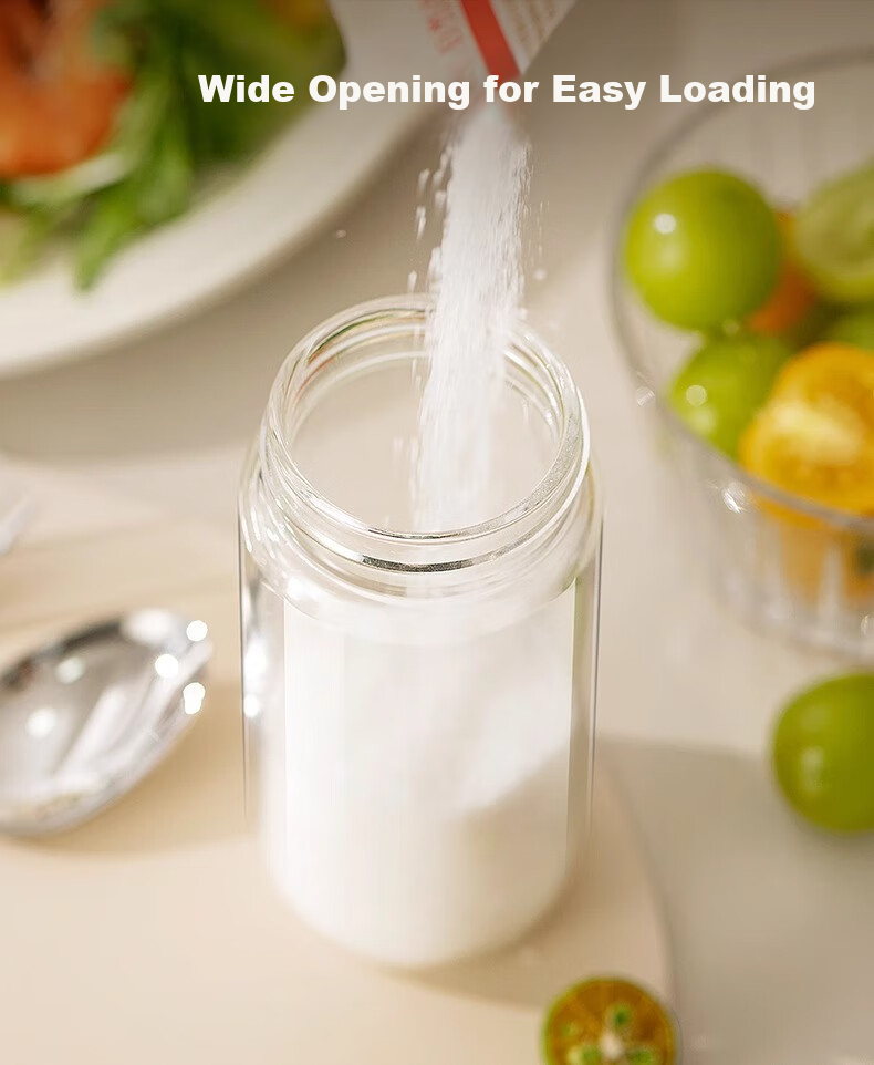 ASD Seasoning Box Measured Salt Container Dual-Use Salt and Spice Jar Kitchen Adjustable Salt Sugar Dispenser 11