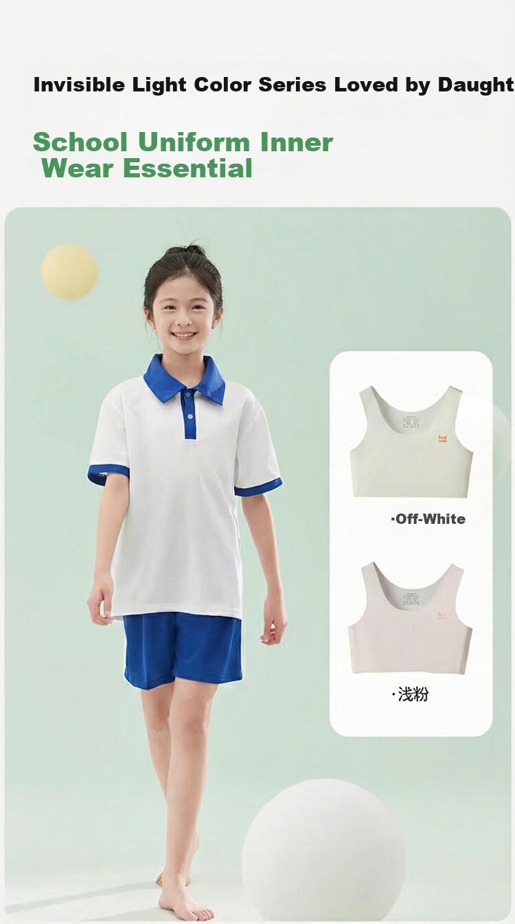Miiow Girl Underwear 6-12 Years Old Early Development Stage 1 Elementary and Middle School Girls Bra Vest Children's Underwear 12