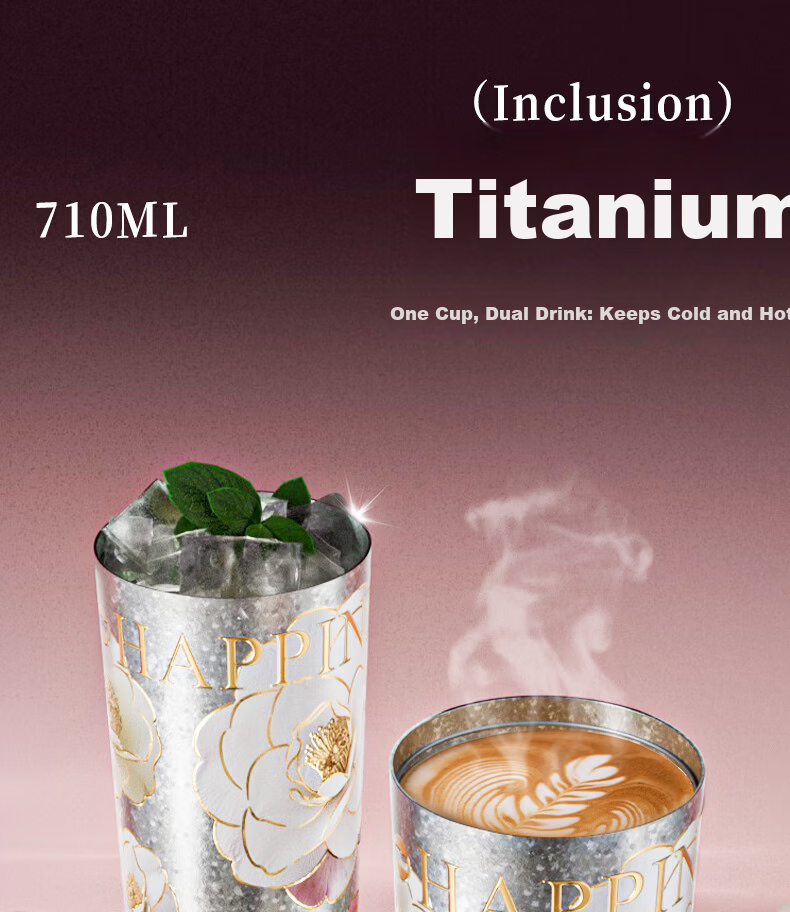 Daka Titanium Pure Titanium Insulated Mug Teacher's Day Gift High-Value Outdoor Straw Cup for Women Girlfriend Birthday Present 13