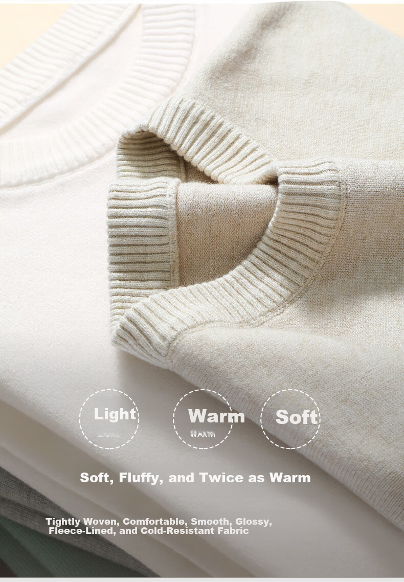 Hodo [Integrated Fleece] 2025 Autumn Winter New Men's Half Turtleneck Fleece-Lined Warm Knit Base Shirt Sweater 1