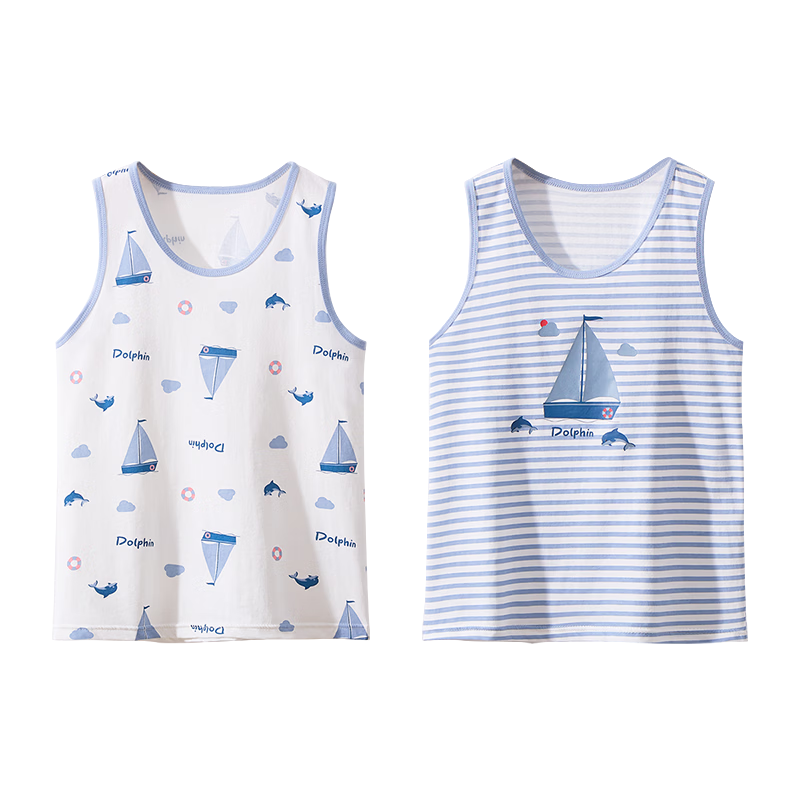 MiiOW Children's Tank Top for Boys, Summer Lightweight [100% Cotton] Vest, Baby And Older Kids Sleeveless Casual T-Shirt