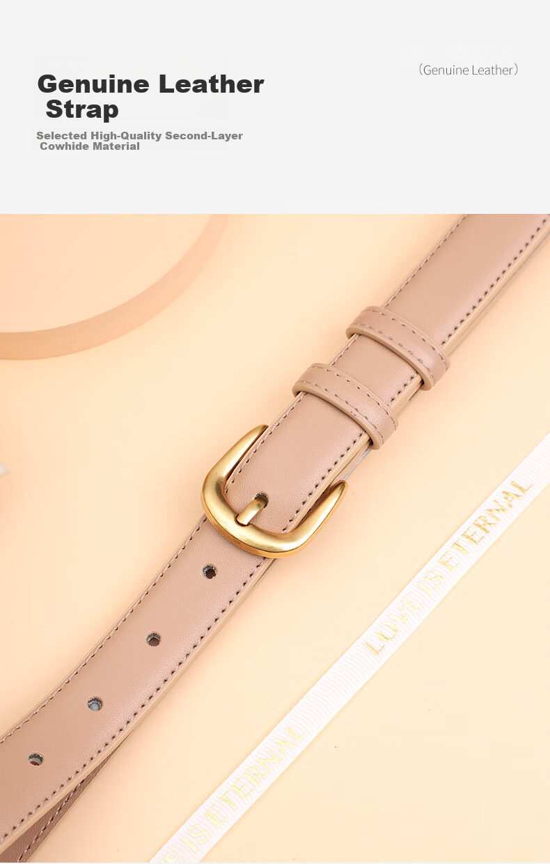 Hongdou Women's Leather Belt 2026 New Luxury Pin Buckle Belt Birthday Gift for Girlfriend Mom Valentine's Day Present 3