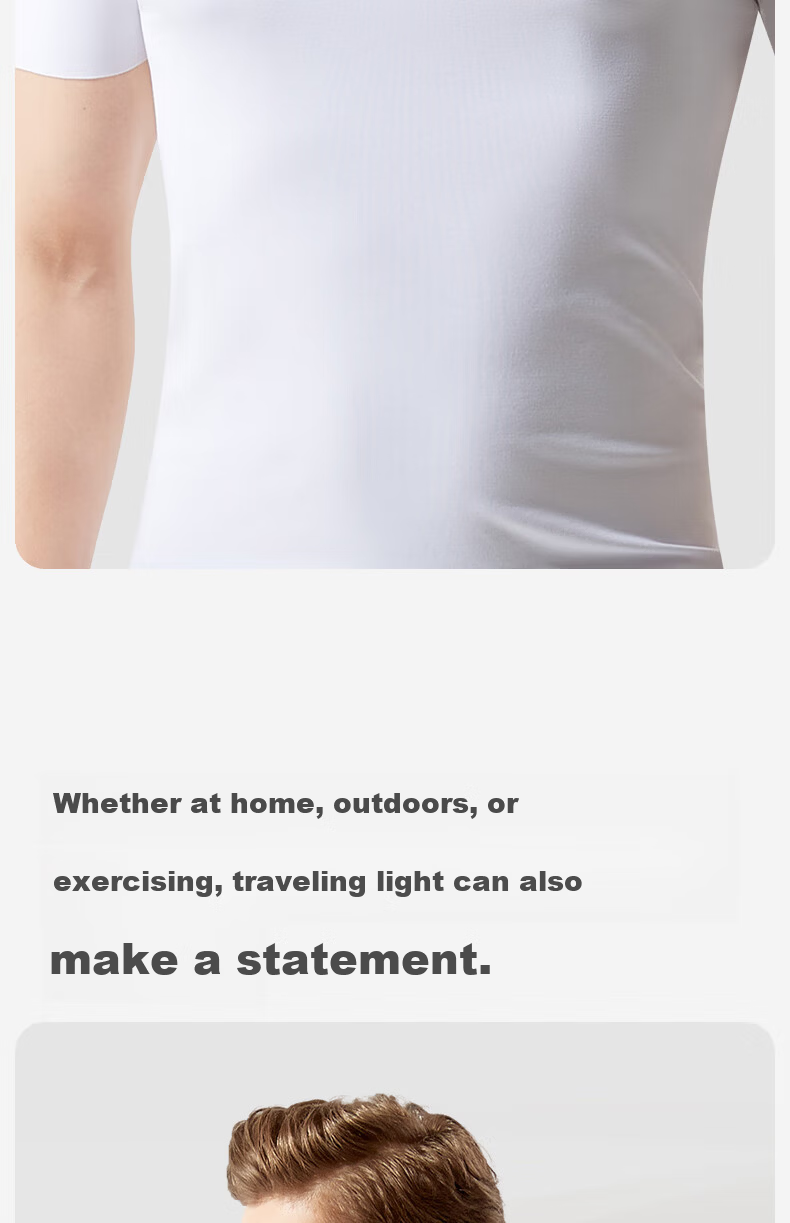 Jianyun Modal Seamless Short Sleeve T-Shirt Men's Sports White Base Layer Sweatshirt Lightweight Summer Top 5