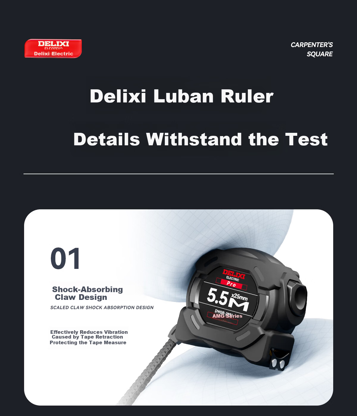 Delixi Luban Ruler Authentic Feng Shui Ruler High Precision Steel Tape Measure 7.5m Measuring Tape Box Ruler 5m 14