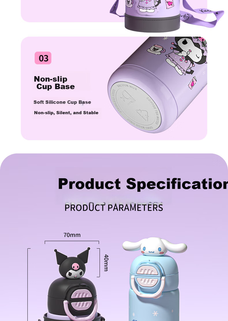 Milun Bear Kids Insulated Bottle 316 Food Grade Children's School Water Bottle Dual Lid with Straw Direct Drinking with Cup Sleeve 22
