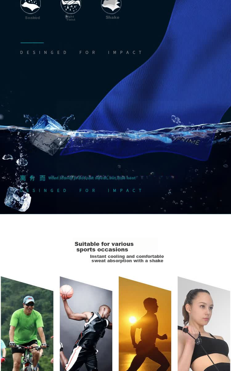 Jiajialin Cooling Sports Towel Gym Sweat-Absorbent Ice Towel Quick-Dry Cooling Towel for Men and Women Blue 4