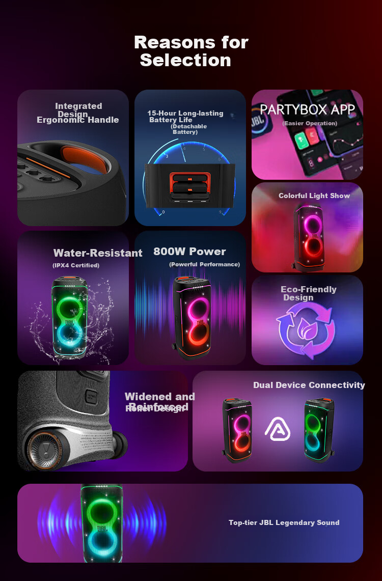 JBL PARTYBOX 720 Party Speaker Outdoor Bluetooth Portable KTV Smart Speaker High Power Music Rhythm Light Show Long Battery Life Speaker 3