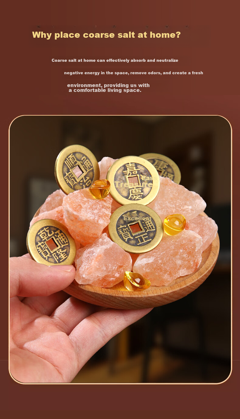 Bin Yue Coarse Salt Large Grain Sea Salt Ornament Himalayan Salt Purification Demagnetization Bowl Decoration Housewarming Wedding Moving Toilet 2