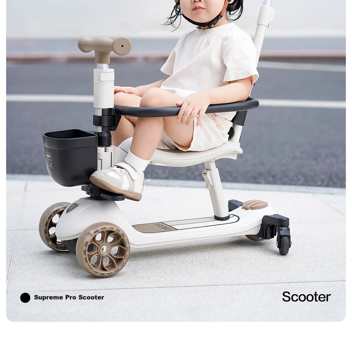 BEIESTATE Supreme Pro Scooter 6-in-1 Foldable Kids Scooter for Ages 1-3-6 Birthday Gift Mica Gray 4