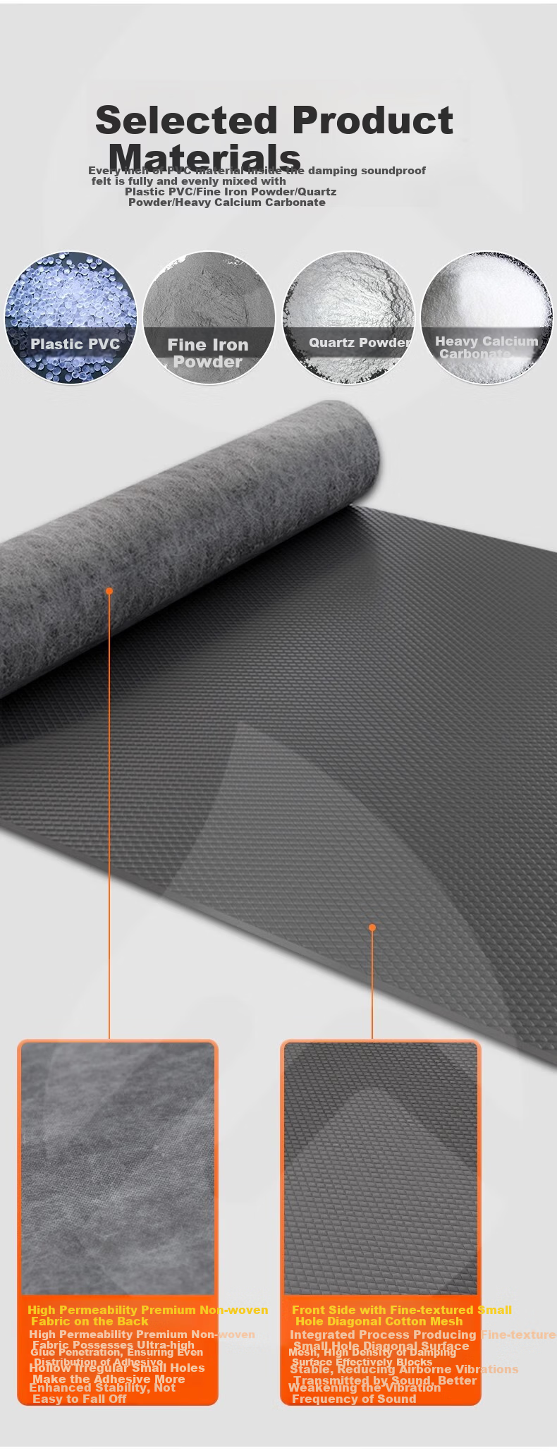 Xuanjia Mital High-Density Damping Soundproof Felt Wall Shockproof KTV Special Eco-Friendly Flame-Retardant Silent Fabric Ceiling Soundproof Cotton Material 11