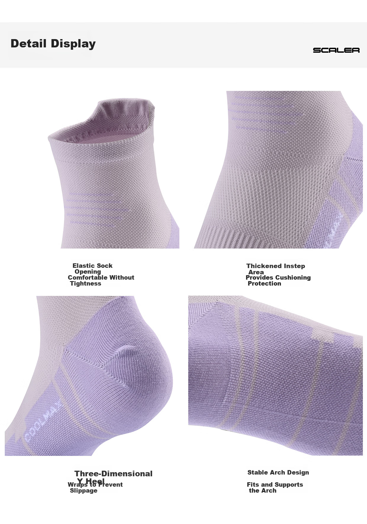 SCALER Outdoor Socks Unisex COOLMAX Elastic Breathable Sweat-Wicking Durable Low-Cut Trail Running Socks 13