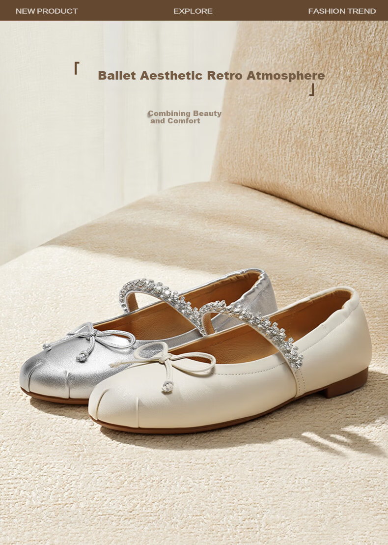 Belle Moonlight Mary Jane Women's Flat Casual Elegant Silver Ballet Shoes 3H9F5CQ5 Moonlight Silver Size 37 4