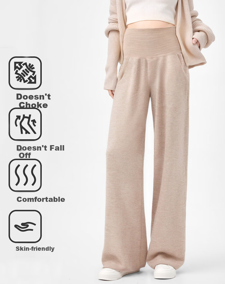 JOYNCLEON Maternity Pants Spring Summer Wide Leg Pants Comfortable Casual Maternity Wear Oatmeal L Jyk186430 1