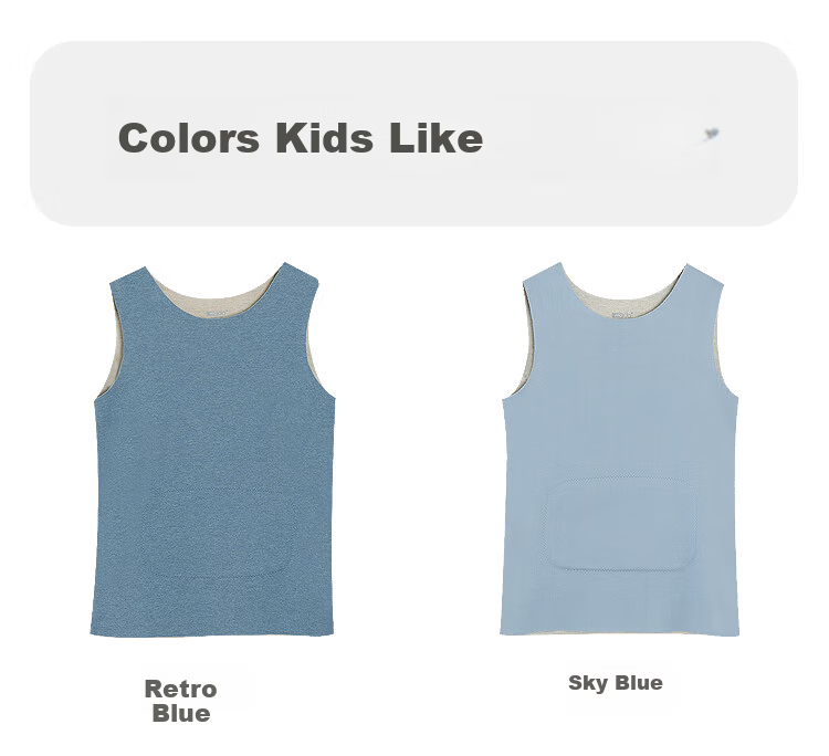 Hodohome Kids Boys 3A Antibacterial Warm Vest with Wool and Mulberry Silk Seamless Fleece Blue 271 Size 160 10