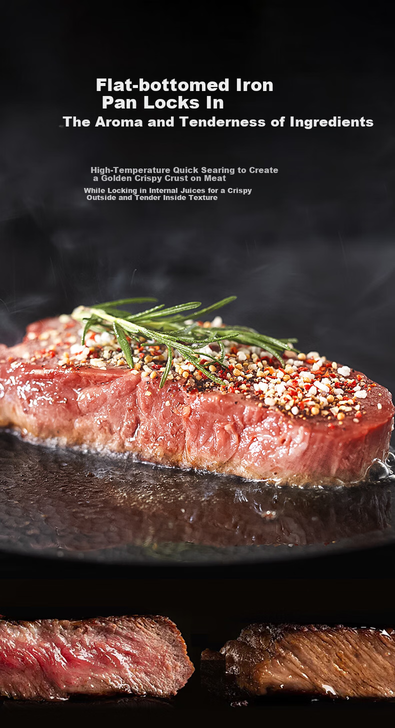 Royalstar Zhangqiu Handmade Forged Non-Stick Frying Pan Steak Pan Gas Stove Open Flame Special 26cm 5