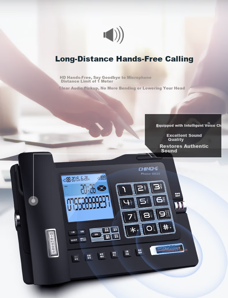 Zhongnuo Recording Landline Phone Smart Automatic Recording 1100 Hours Dual Mode Export Voicemail Hotel Fixed Phone Encrypted G025 Upgrade Version 16GB Card 14