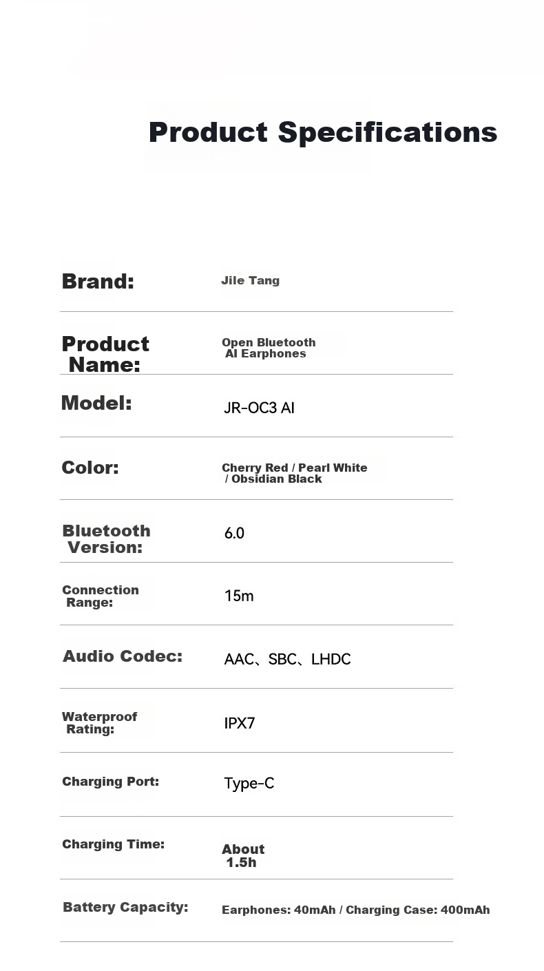 Joyroom OC3 Lipstick Bluetooth Earbuds Clip-On Bone Conduction Open-Ear Noise-Cancelling AI Office Translation Device Unisex Gift 38