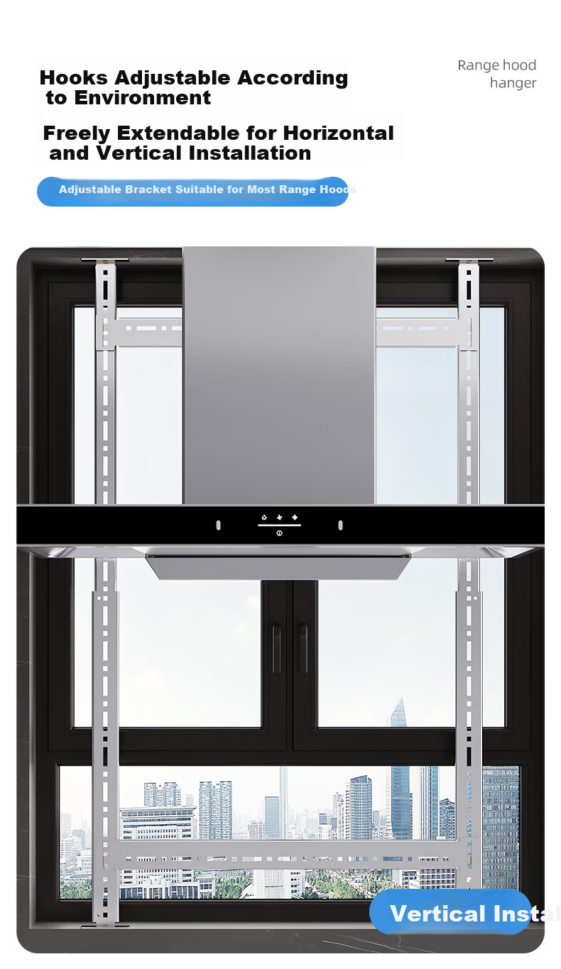 Behind the Scenes Hero Range Hood Window Bracket Balcony Kitchen Universal Range Hood Mount Hollow Wall Installation Range Hood Bracket 1.2m 3