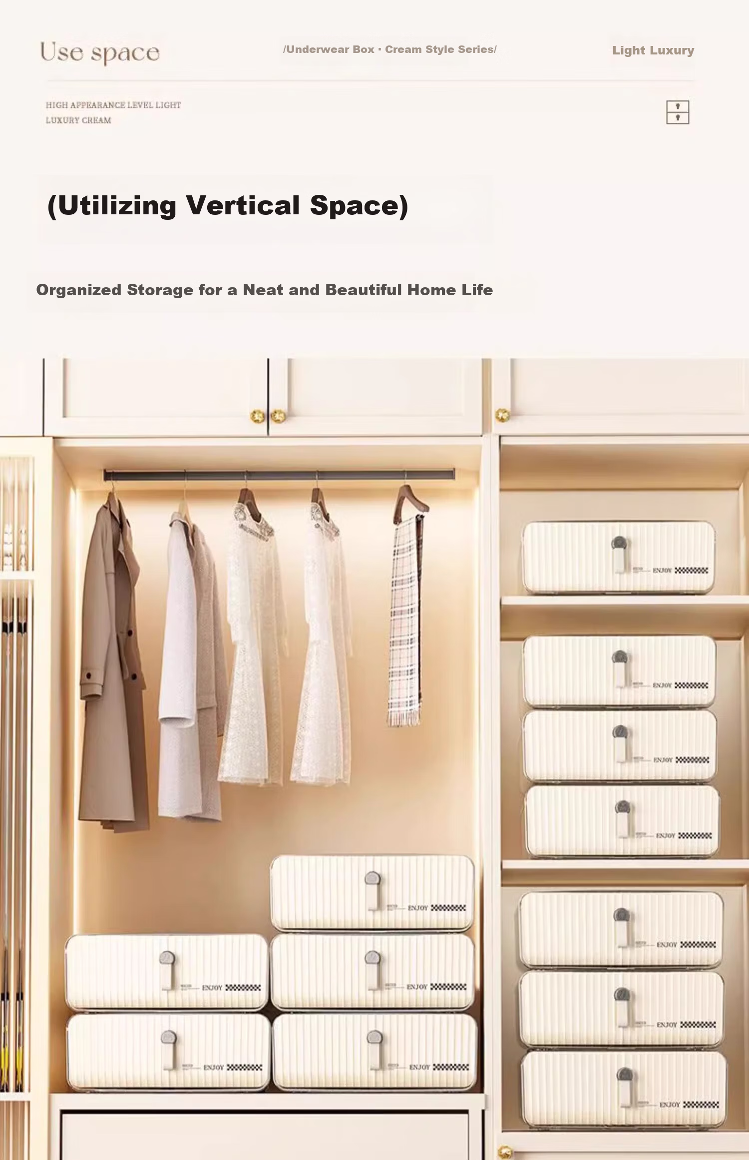 Jiadu Underwear And Socks Storage Box, Drawer Organizer with Compartments for Intimate Apparel, Three-In Organizer Box for Home Use 5