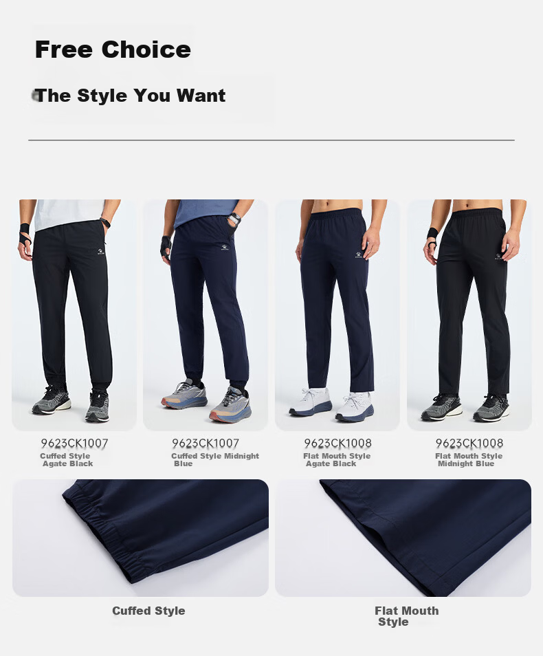 KELME Quick-Dry Sports Pants Summer Lightweight Breathable Antibacterial Jogger Woven Casual Trousers Agate Black 4XL 8