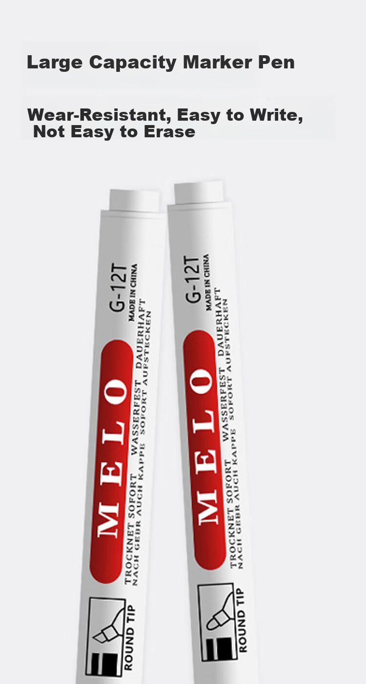 Jufu Black Double-Ended 0.5mm/1.2mm Oil-Based Marker Pen Office Logistics Express Meeting Signature Marker Student Children's Art Liner Pen 10pcs/Box 1