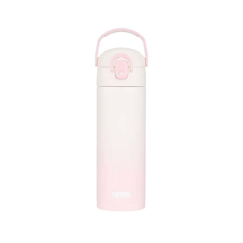 THERMOS 316L Stainless Steel Straw Cup Student Children's Water Bottle Upgraded Large Capacity Insulated Cup 500ml Pink