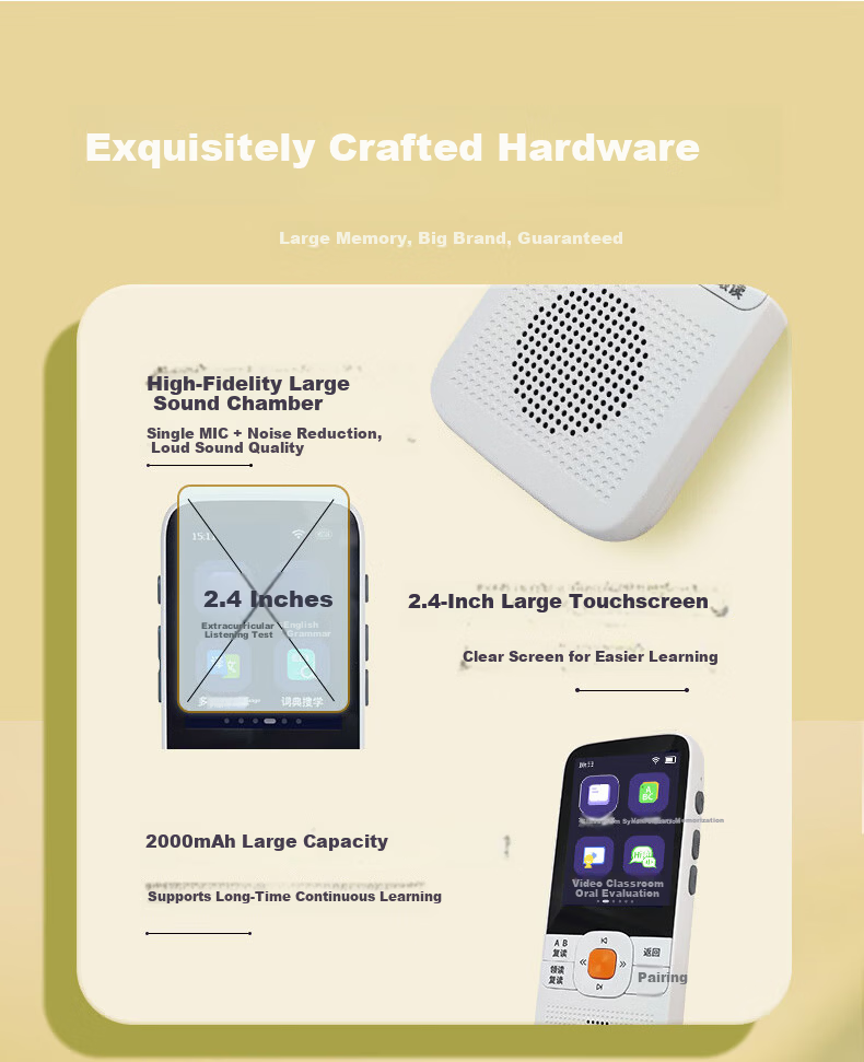 Newman Smart Hearing Repeater English Portable Learning Machine Hearing Treasure DL180 MP3 White 64GB for Primary and Middle School Synchronized Textbook Oral Practice and Listening Training 15