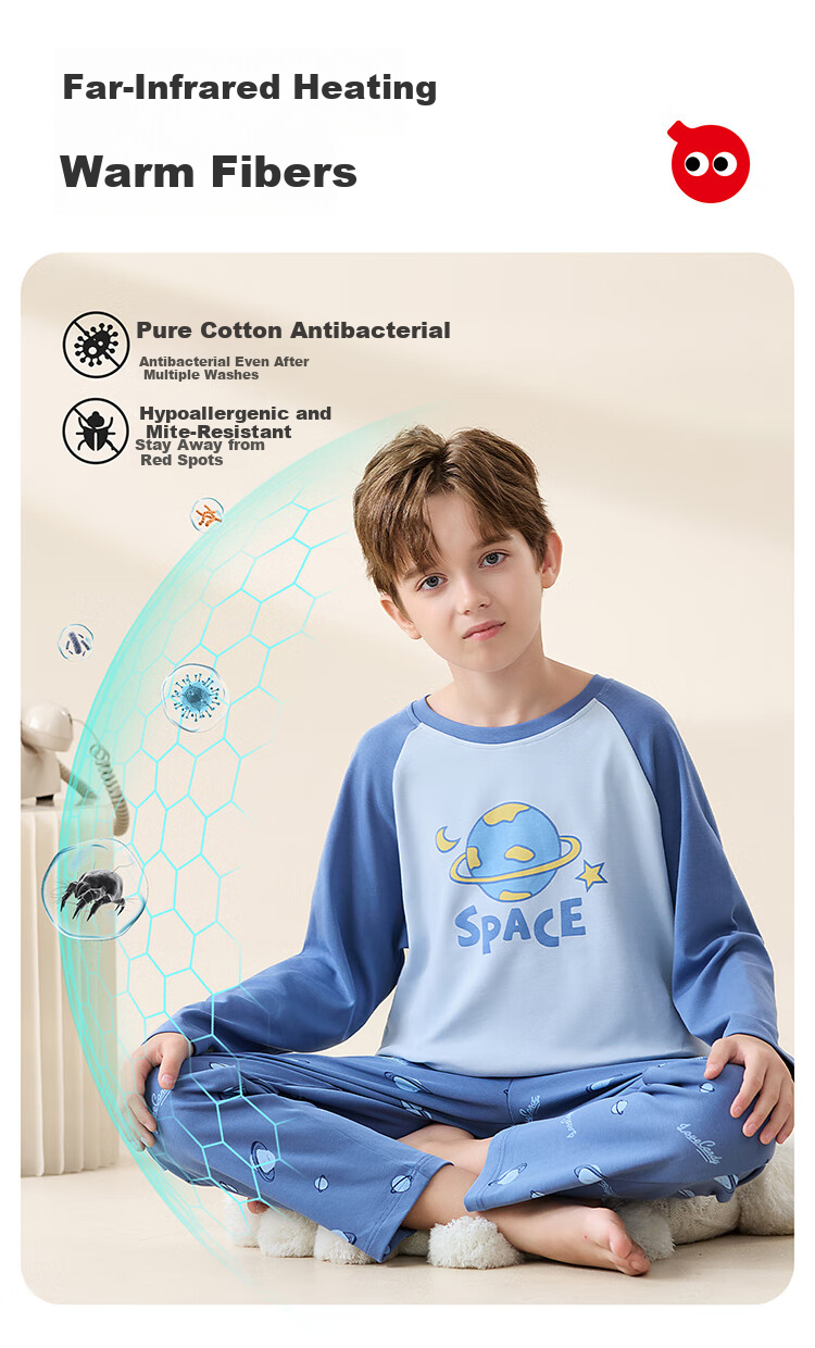 Hodo Kids 2025 New Boys' Pajamas Spring Summer Cotton Children's Homewear Pure Cotton Big Boys Set 8