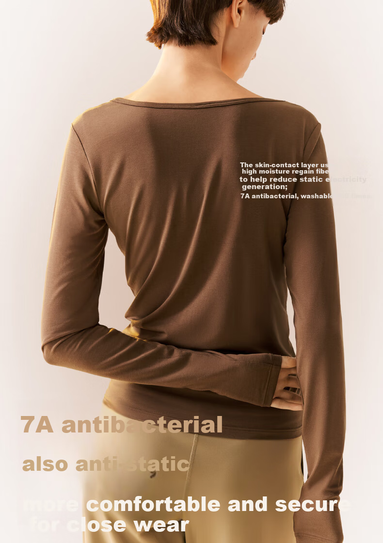 Bananain Liu Haocun Edition Thermal Skin 301 + Women's Warm Cotton-Feel Antibacterial Moisture-Wicking Thermal Underwear Autumn Base Shirt 6