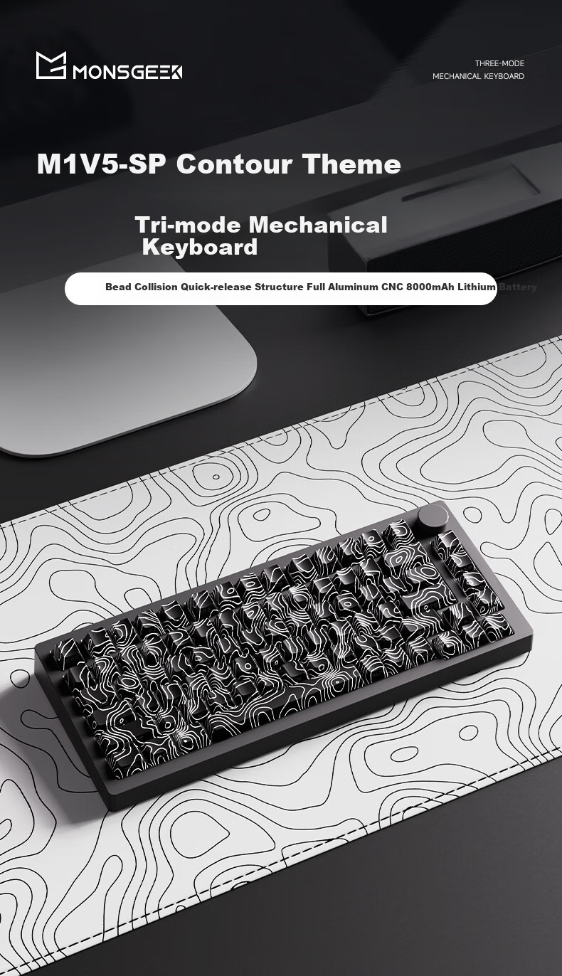 AKKO & MoGeek M1 V5 CNC Aluminum Custom Mechanical Keyboard Three-Mode Wired 2.4G Bluetooth Gasket Gaming Office Keyboard with Hot-Swappable Switches 1