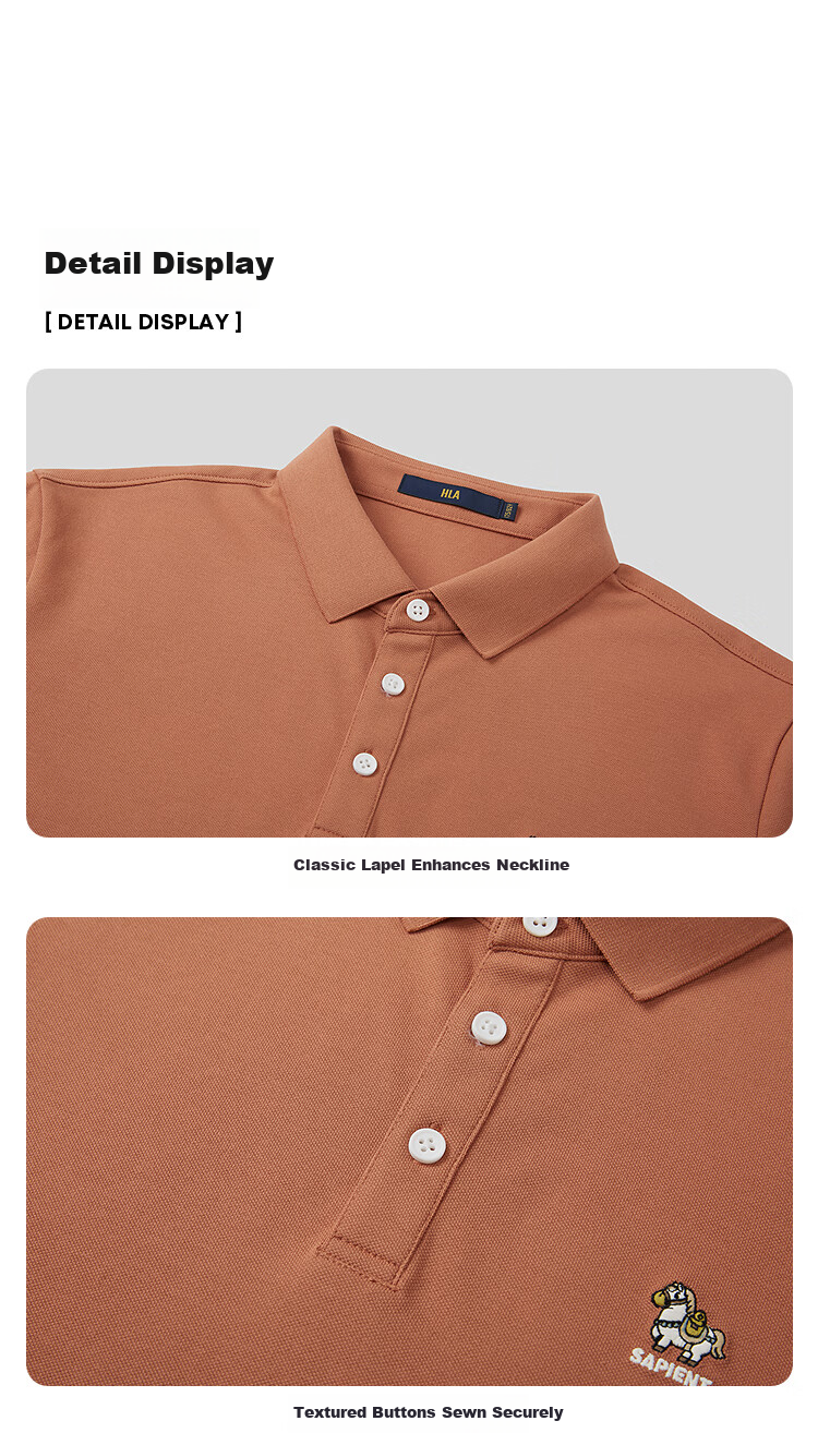 HLA Hailan Home Men's Polo Shirt 2026 New Cool Moisture-Wicking Short Sleeve Summer HNTPD2F085A 7