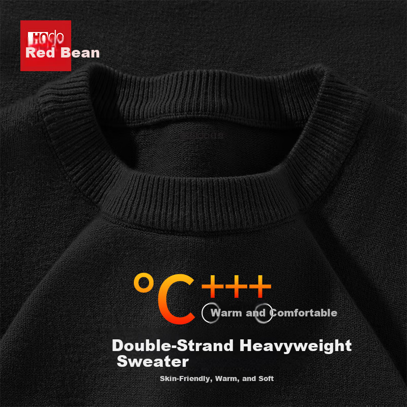 Hodo Comfortable Resilient Crew Neck Sweater Men's Winter Heavyweight Warm Knitwear Youth Base Layer 10